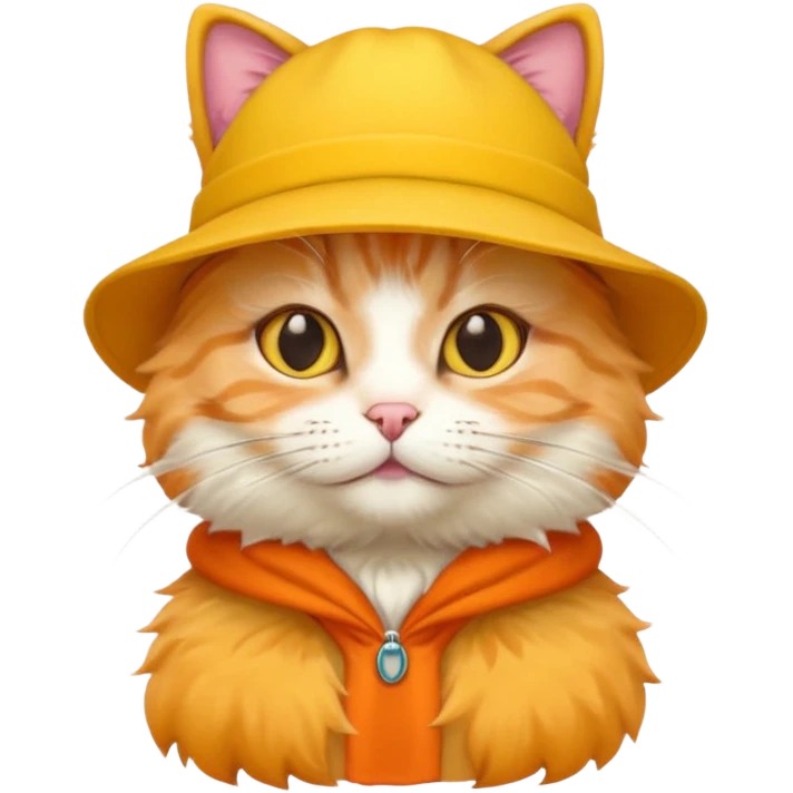 cat with yellow hats emoji
