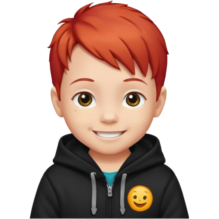 baby with red hair and black hoodie emoji