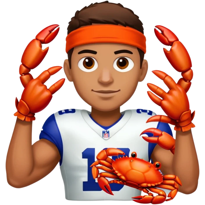 #15 New York giants player holding a crab emoji