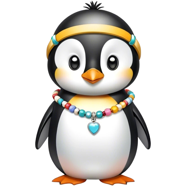Penguin wearing bracelet on wrist emoji