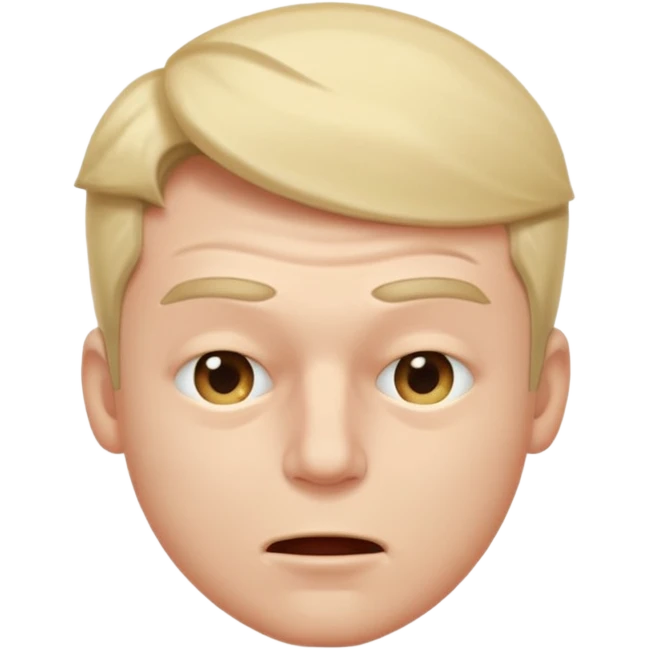 A male with squinting eyes but the mouth is blowing out emoji