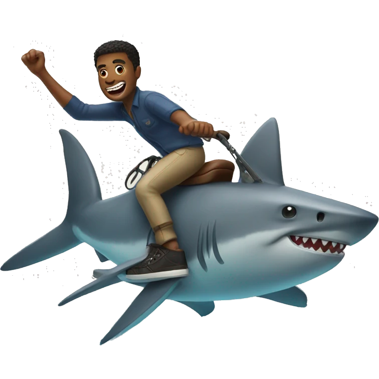 Dude ridin a shark emoji