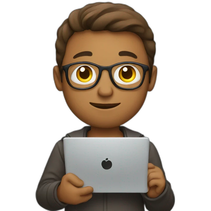 Man holding laptop emoji
