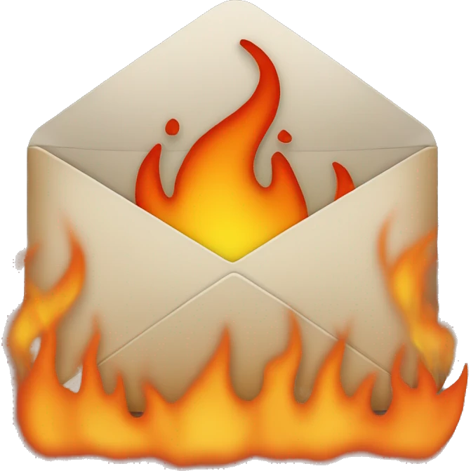 email on fire emoji