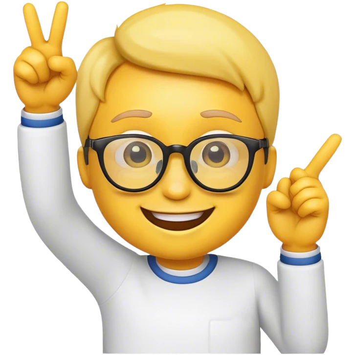 emoji with glasses and finger pointing up emoji