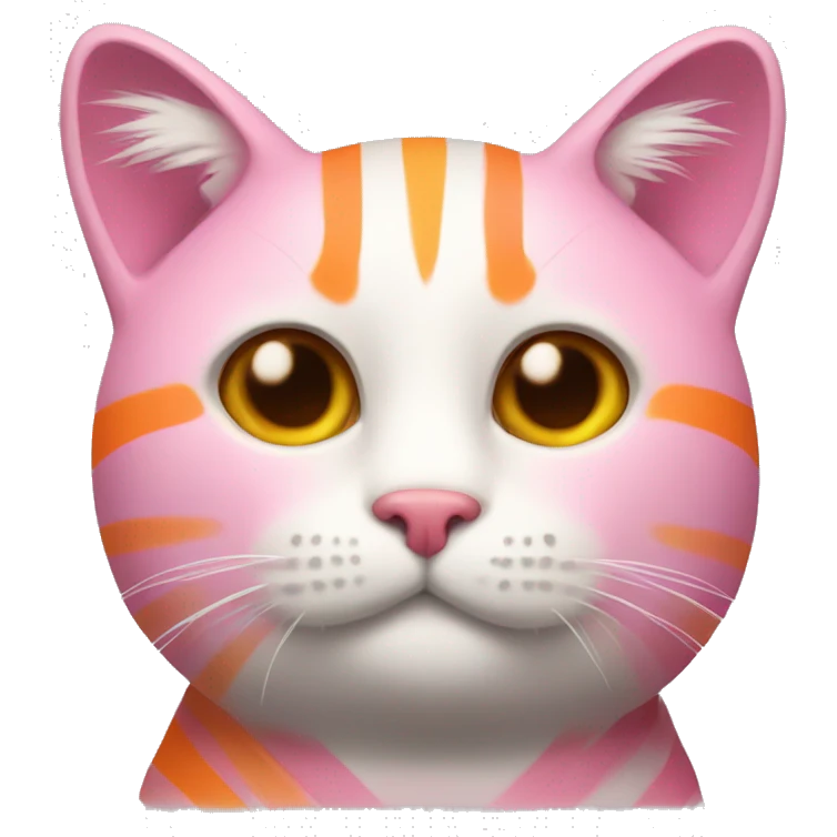 cat with pink and orange stripes  emoji