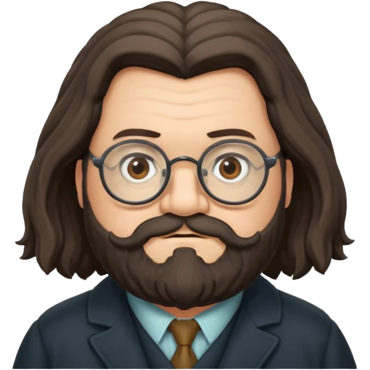 Professor Rubeus Hagrid wearing glasses emoji