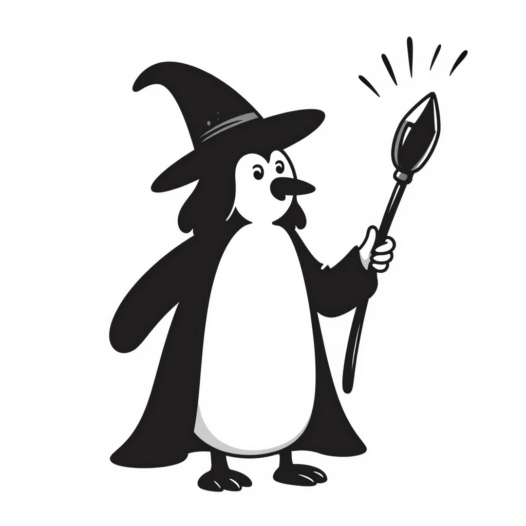 A penguin wizard emoji