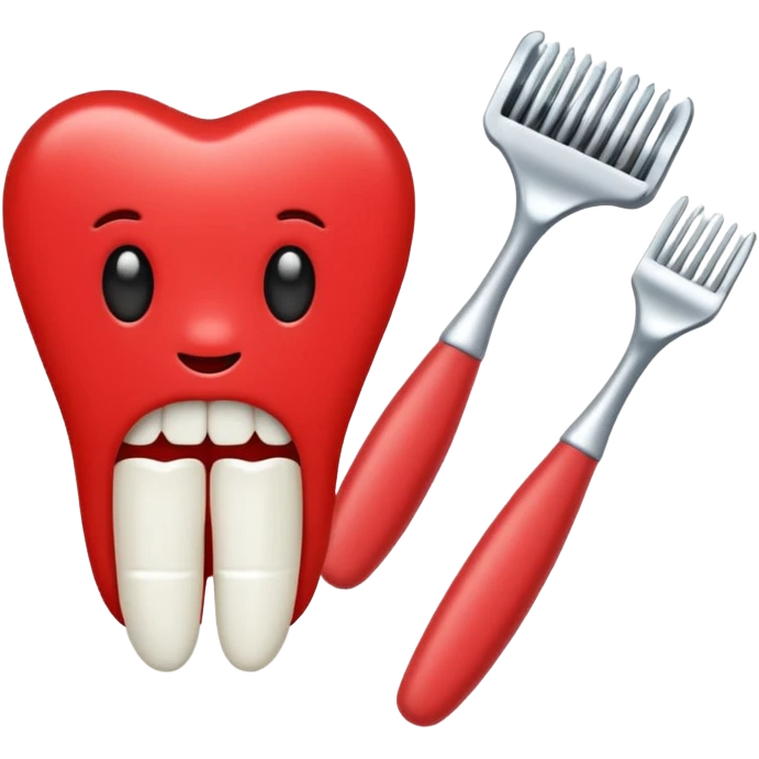 cepillo de dientes rojo sin cara emoji