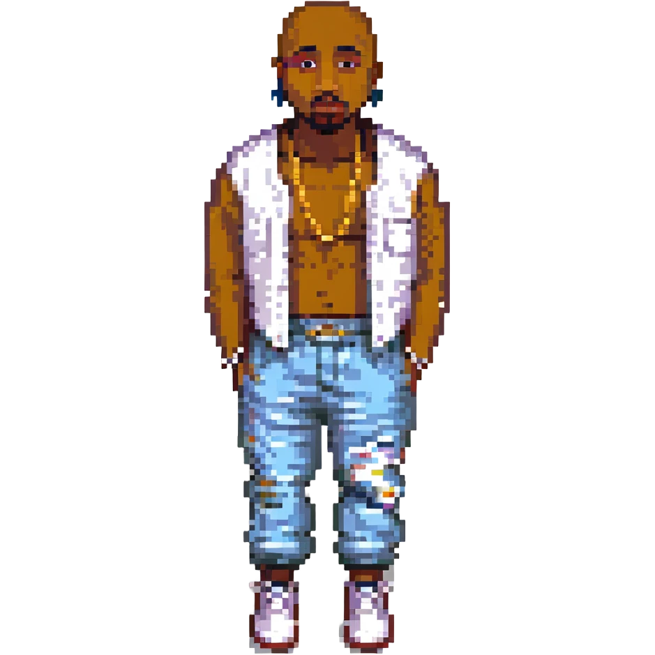 2Pac в полный рост, no background emoji