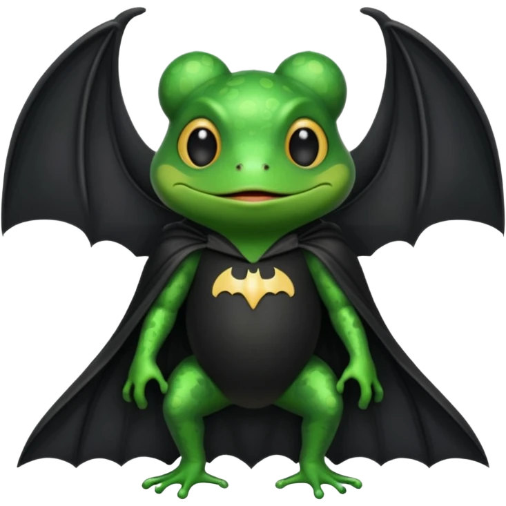 Frog with bat costume emoji