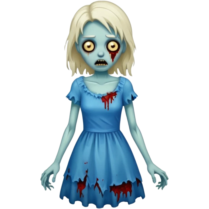 a zombie with blue dress emoji