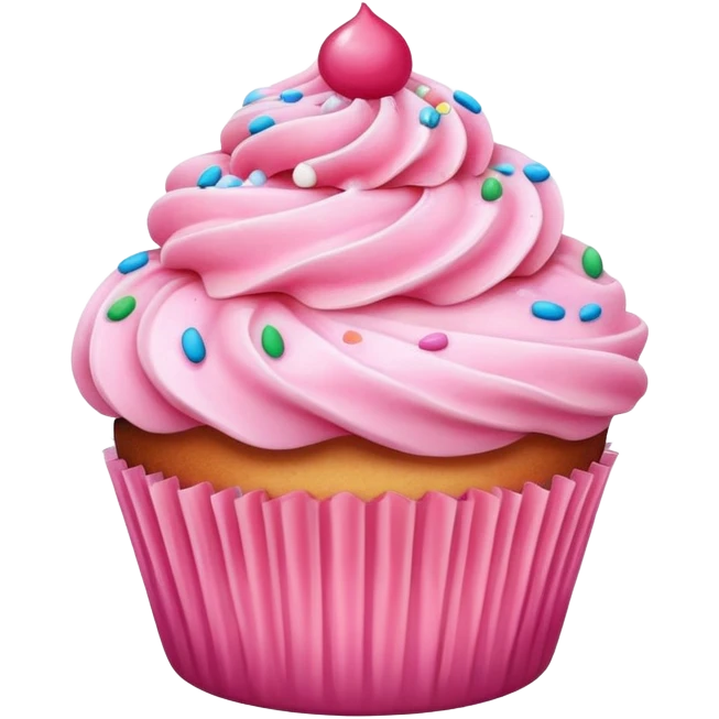Cupcake with pink icing emoji