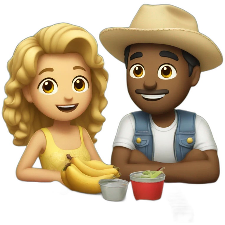 amigos en picnic emoji