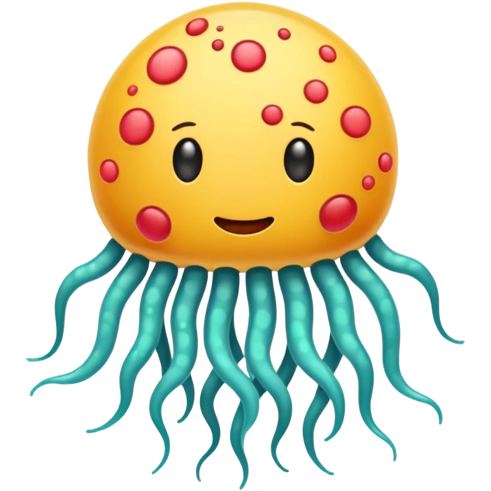 cartoon bacterium with flagella emoji