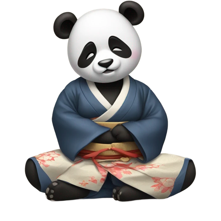 panda in kimono meditates emoji