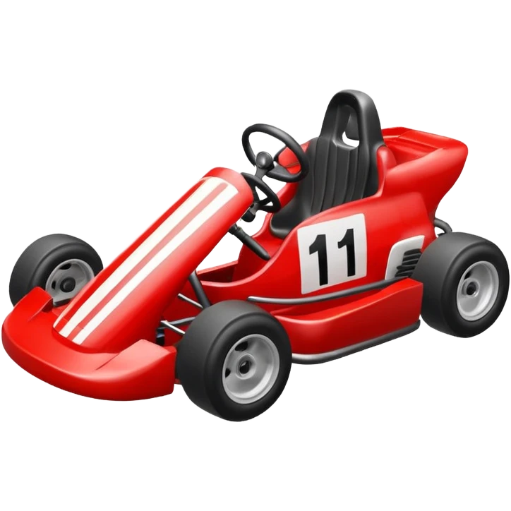 Kart With Body Color Is Red And White With Number Is 1 emoji