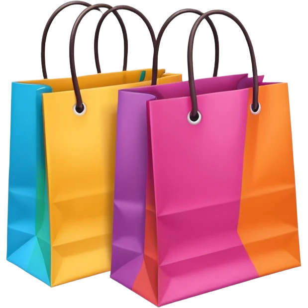 2 beautiful shopping bag emoji