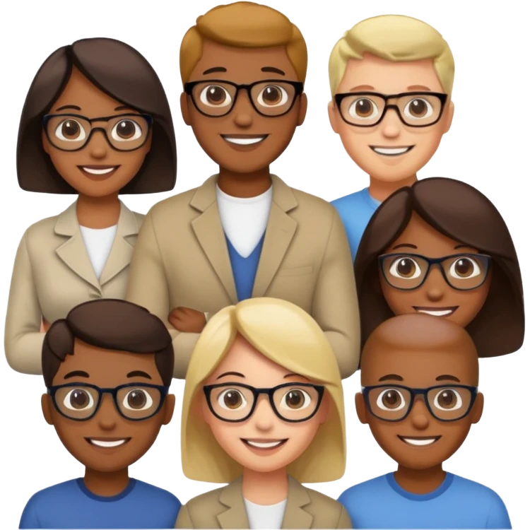 Generate a realistic emoji of someone a group of inteligent people emoji