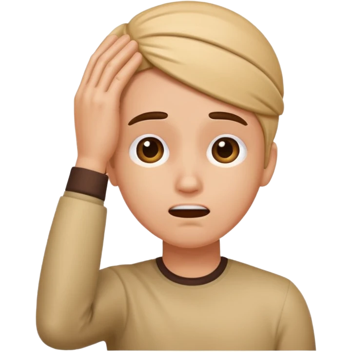 cartoon face with exaggerated fainting gesture wrist on head emoji