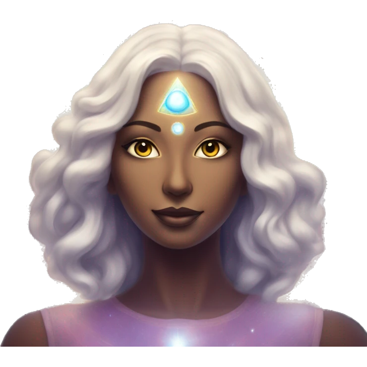 Pleiadian radiant glowing diva woman female third eye emoji