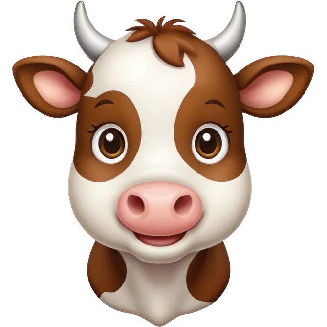 Cow, cartoon smiling emoji
