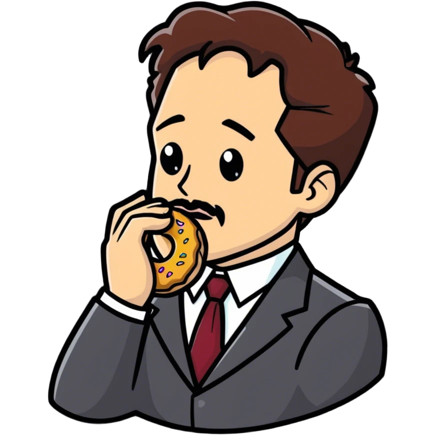 Tony Stark eats a donut. emoji