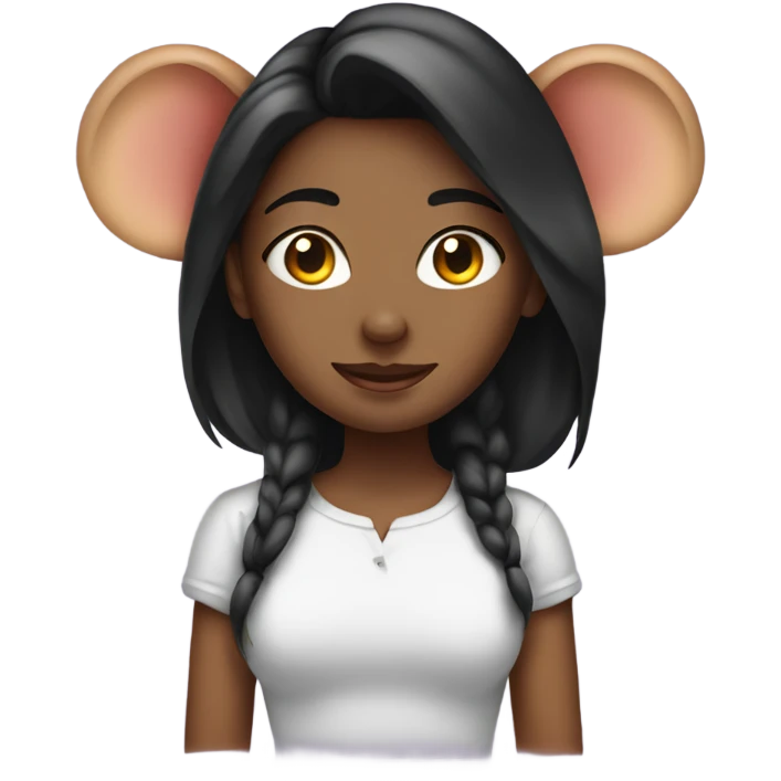 Beautiful girl with mouse ears emoji