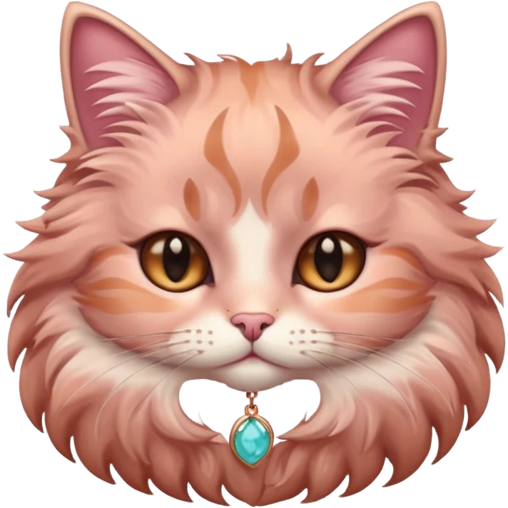 Rose gold fluffy cat  emoji