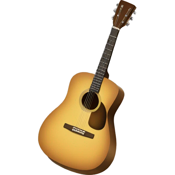 acoustic guitar with broken string em emoji