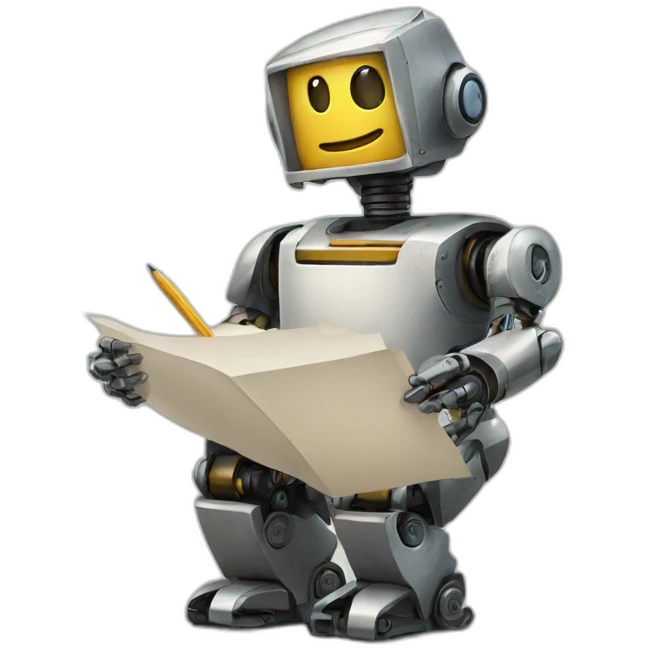robot with pen and paper emoji