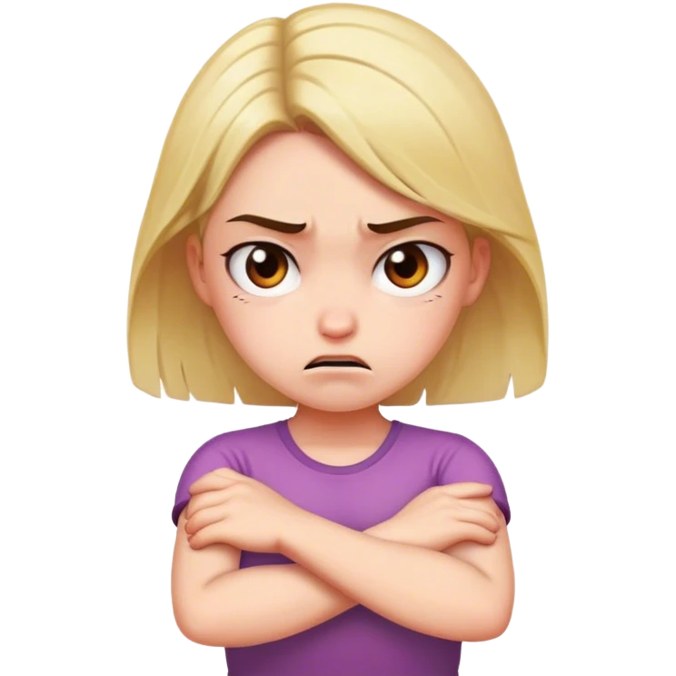 Girl mad crossing arms emoji