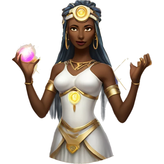 Technomancy Goddess is a mystical being who controls both magic and technology. She can cast spells on technological networks. Her powers blend the ancient art of magic with advanced cybernetics and technology. She can command machines emoji