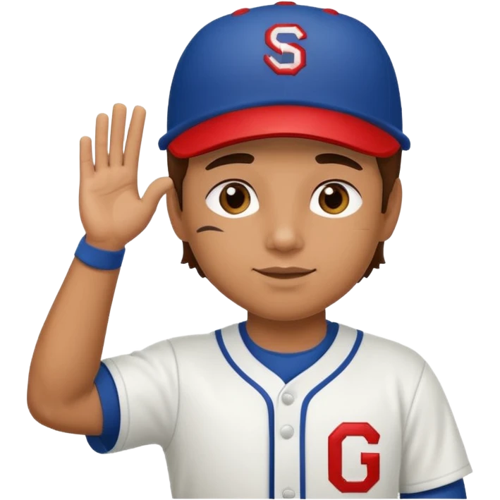 Baseball player, hand salute emoji