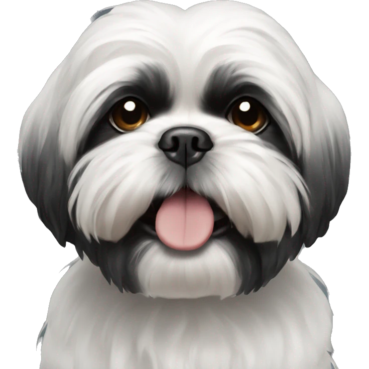 Black shih tzu. Only around the mouth a little bit white  emoji
