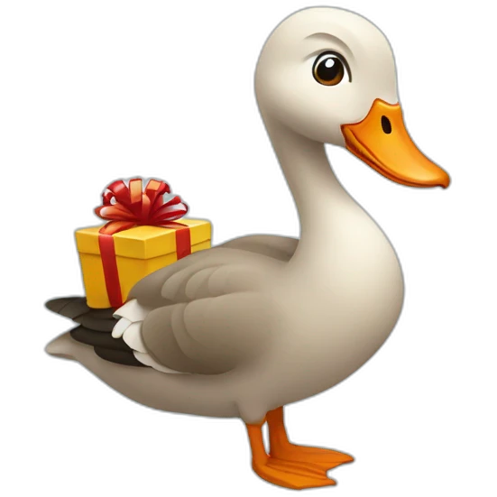 Goose with presents emoji