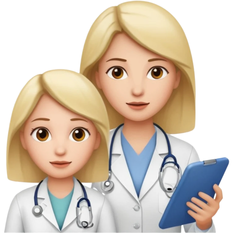 woman talks with doctor emoji