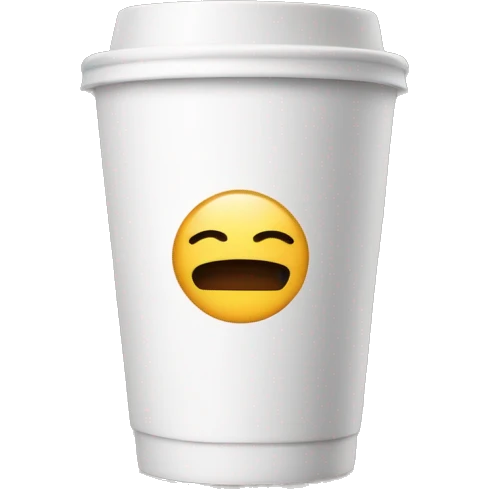 a takeaway coffee cup that says "white"a takeaway coffee cup that says "white" emoji