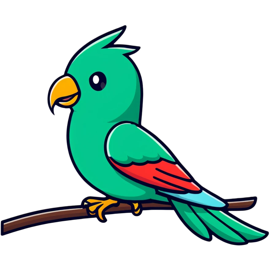Minimalist Maya-style quetzal bird as message delivery symbol, white and deep green only, flat design with clean lines emoji