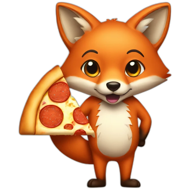 Fox with pizza emoji