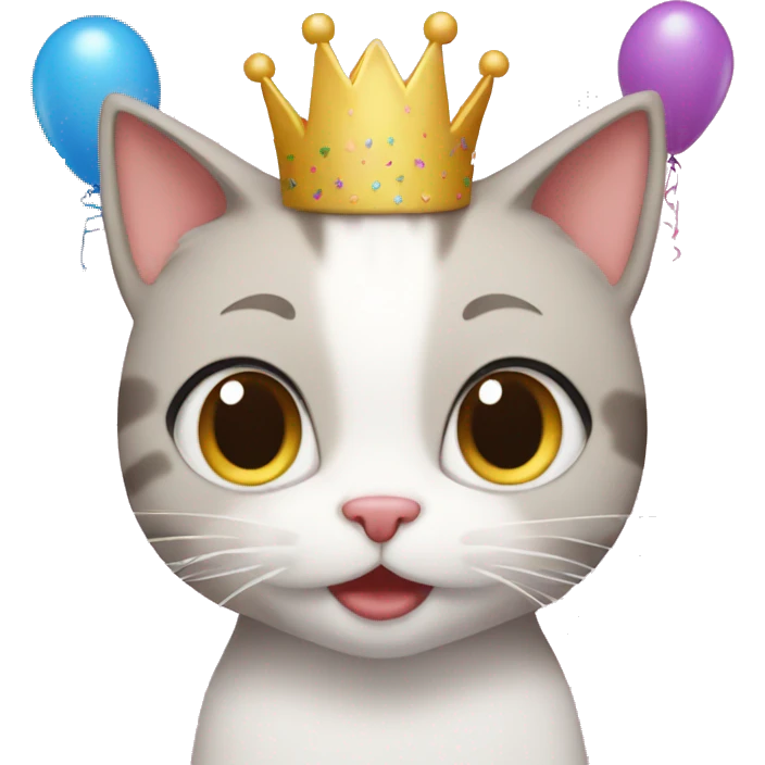 Cat birthday princess emoji