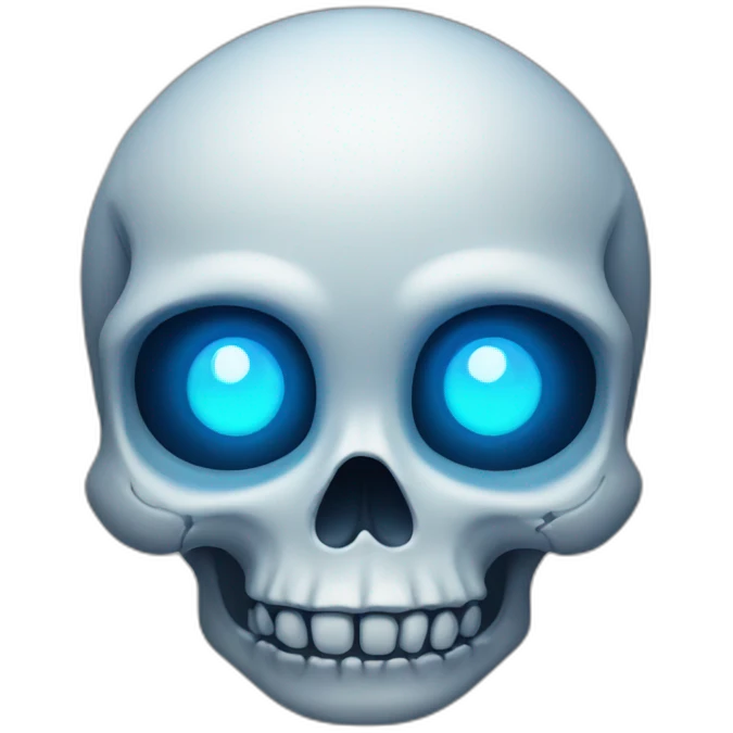 skull with glowing blue eyes emoji