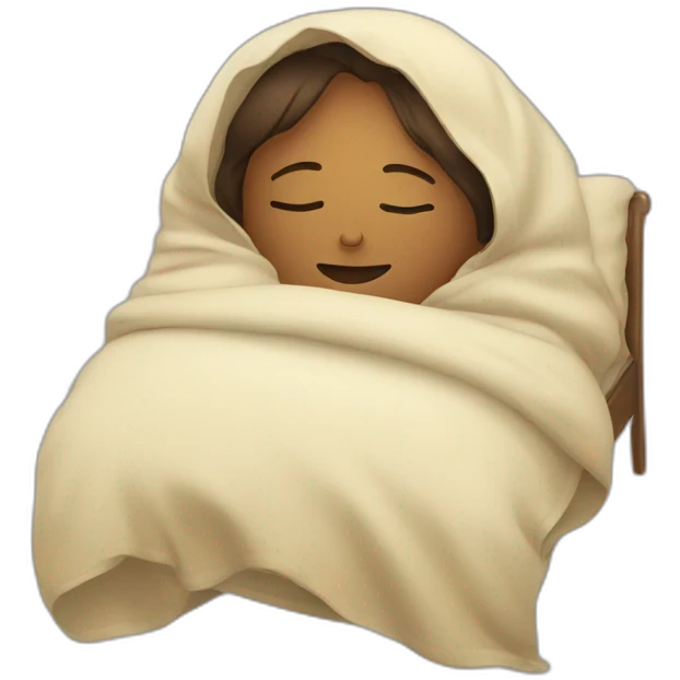 sleeping with blanket over head emoji
