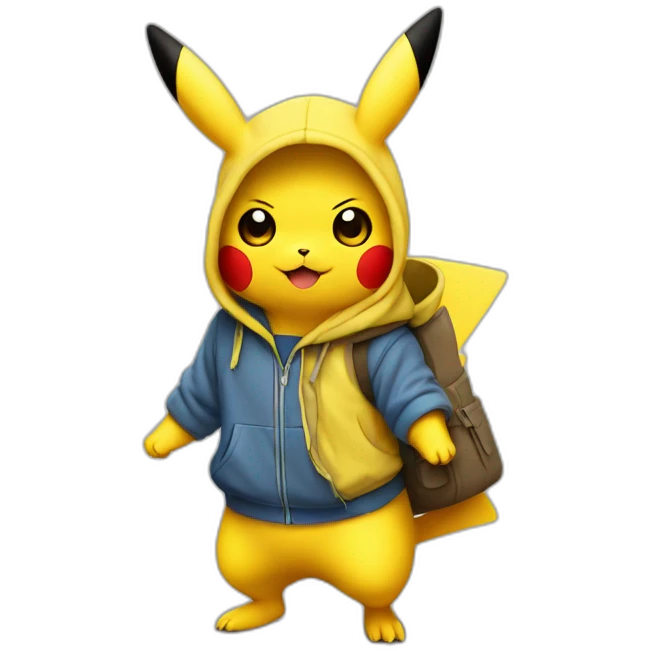 pikachu con una sudadera emoji