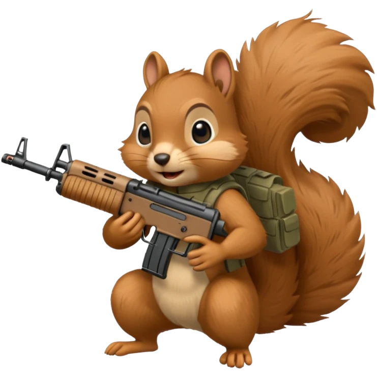 Squirrel holding xm7 assault rifle emoji