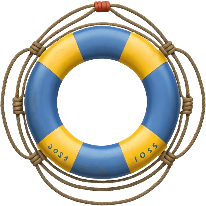blue and yellow lifebuoy emoji