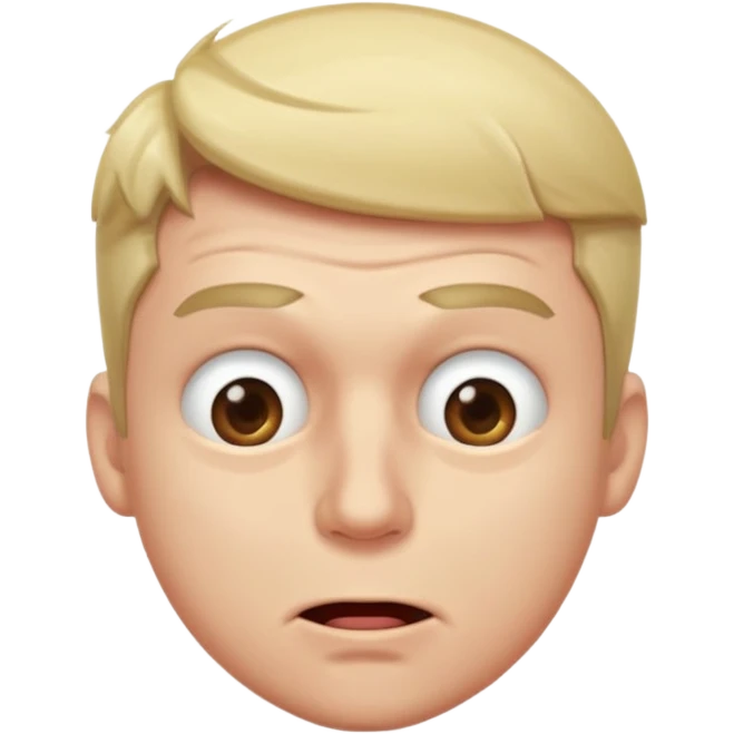 A male squinting his eyes hard but the mouth is blowing out emoji