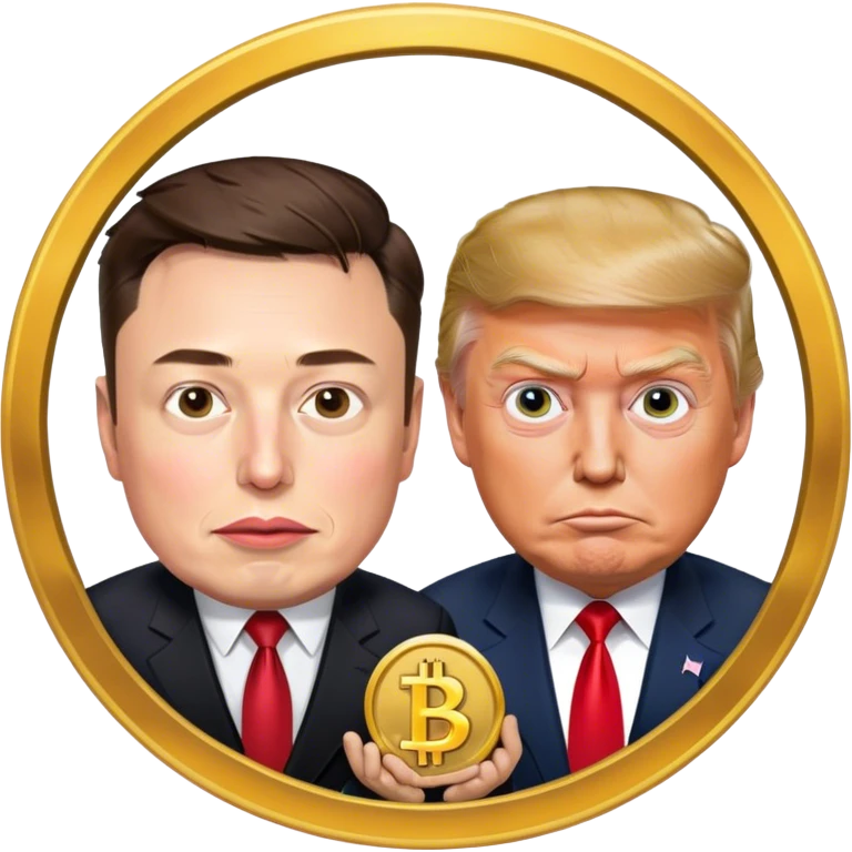Elon musk and Donald Trump robbing the treasure emoji