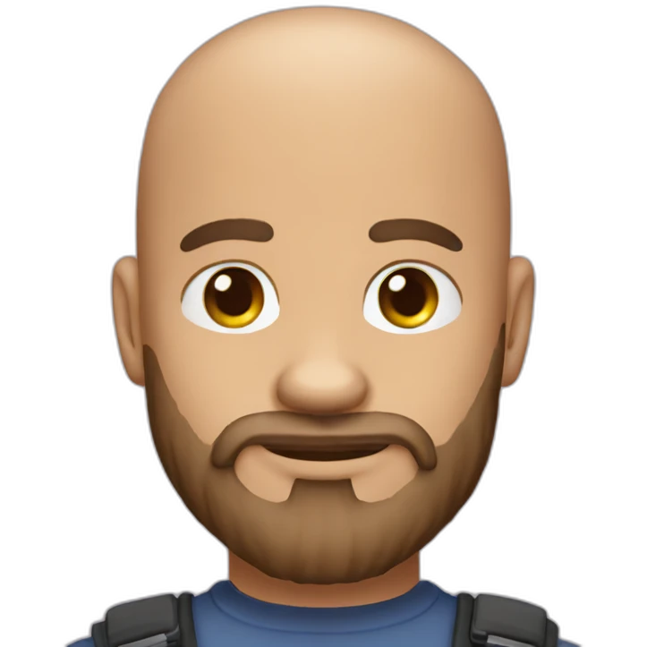 Bald bearded man wolf eclair emoji