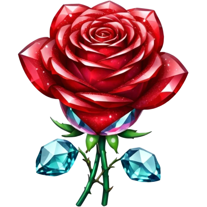 glitter red crystal rose emoji